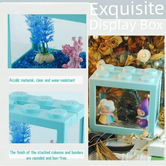 Small Betta Fish Tank, Stackable Mini Fish Tank Aquarium Tank Kit, 3/5 Gallon Re - Picture 4 of 5